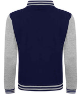 JH043 Oxford Navy/Heather Grey Back