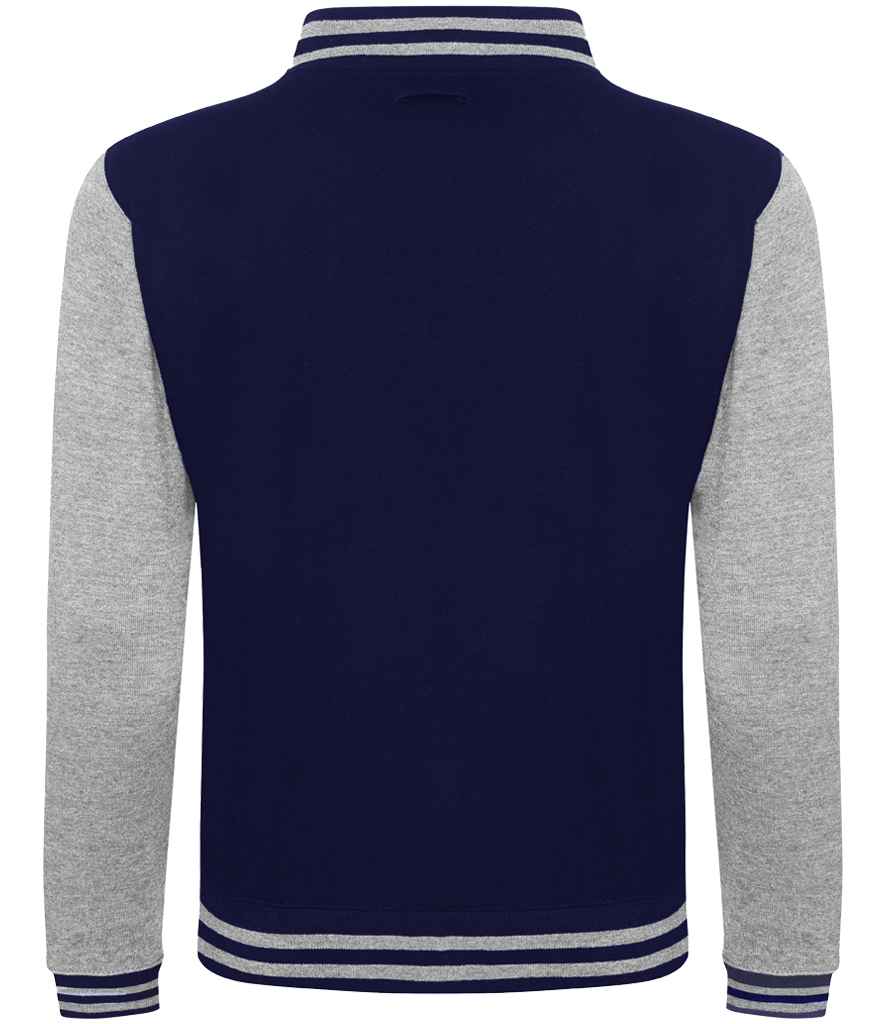 JH043 Oxford Navy/Heather Grey Back